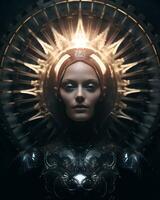 an image of a woman in a futuristic suit generative AI photo