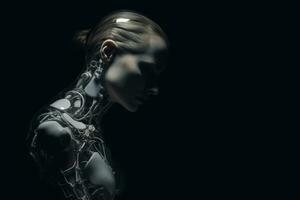 an image of a woman in a robot suit generative AI photo