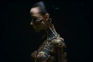 an image of a woman with a robotic body generative AI photo