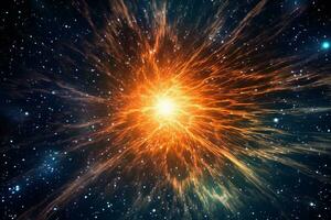 an image of an exploding star in space generative AI photo