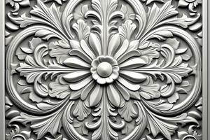 an ornate tile with a flower design on it generative AI photo