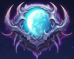 the logo for league of legends with the moon in the background generative AI photo