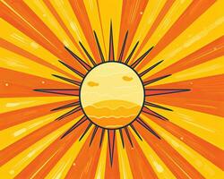 the sun is in the center of an orange and yellow background generative AI photo