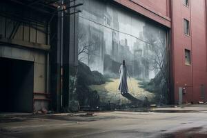 wizard of oz mural in detroit michigan generative AI photo