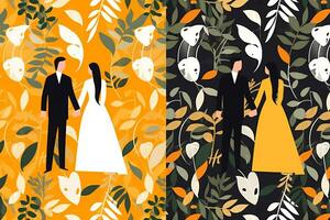 wedding seamless pattern vector illustration generative AI photo