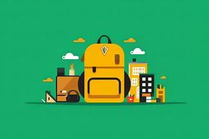 Back to School Sleek Graphic Illustration Design Background generative AI photo