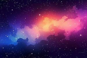 Cosmic Gradient Galaxy Horizon Picturesque Starry Planetary Universe Graphic Illustration generative AI photo