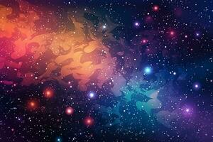 Cosmic Gradient Galaxy Horizon Picturesque Starry Planetary Universe Graphic Illustration generative AI photo
