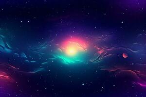 Cosmic Gradient Galaxy Horizon Picturesque Starry Planetary Universe Graphic Illustration generative AI photo