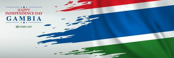 18 February Independence day of Gambia. Vector illustration for greeting card, poster and banner.