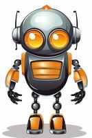 Cute Simplistic Robot Android Graphic Illustration Isolated on a Monochrome Background generative AI photo