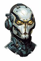 Futuristic Cyborg Android Humanoid Robot Hi Tech Sleek Graphic Illustration generative AI photo