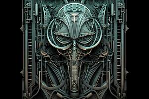 Strange Alien Monstrous Creature Design Background 3D Render Graphic Background generative AI photo
