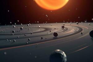 3D Render Celestial Planetary Futuristic Picturesque Space Scene Background generative AI photo