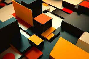 3D Abstract Shaped Modern Blocks Background generative AI photo