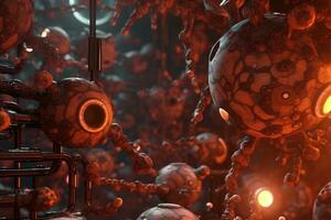 3D Bio Synthetic Hybrid Material Background generative AI photo