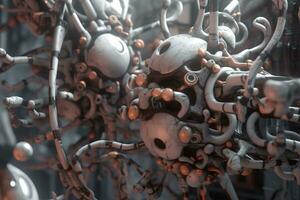 3D Bio Synthetic Hybrid Material Background generative AI photo