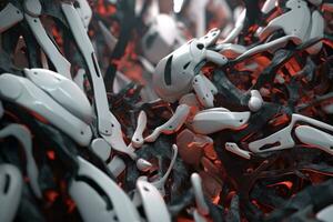 3D Bio Synthetic Hybrid Material Background generative AI photo
