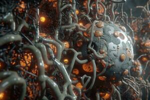 3D Bio Synthetic Hybrid Material Background generative AI photo