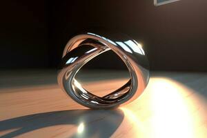 3D Render Abstract Ring on a Powerful Picturesque Backdrop generative AI photo