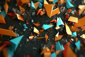 3D Render Chaotic Abstract Shards Background generative AI photo