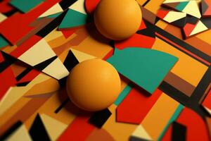 3D Render Classic Retro Remixed Themed Abstract Colorful Background generative AI photo