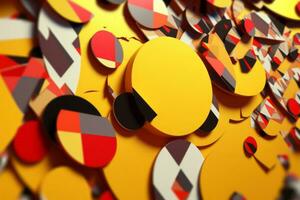 3D Render Colorful Retro Vintage Abstract Remix Design Background generative AI photo