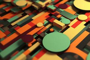 3D Render Colorful Retro Vintage Abstract Remix Design Background generative AI photo