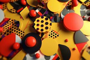 3D Render Colorful Retro Vintage Abstract Remix Design Background generative AI photo