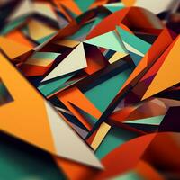 3D Render Colorful Retro Vintage Abstract Remix Design Background generative AI photo