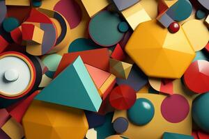 3D Render Colorful Retro Vintage Abstract Remix Design Background generative AI photo