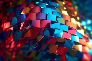 3D Render Dynamic Glossy Abstract Flowing Glitch Texture Design Background generative AI photo