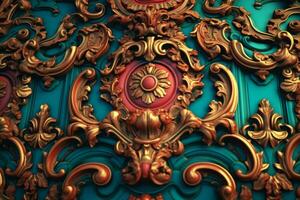 3D Render Intricate Baroque Unique Texture Background generative AI photo