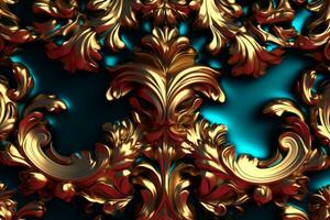 3D Render Intricate Baroque Unique Texture Background generative AI photo