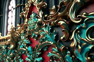 3D Render Intricate Baroque Unique Texture Background generative AI photo