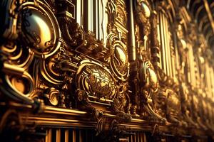 3D Render Intricate Baroque Unique Texture Background generative AI photo