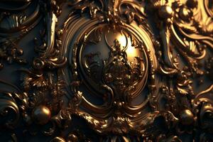 3D Render Intricate Baroque Unique Texture Background generative AI photo