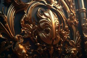 3D Render Intricate Baroque Unique Texture Background generative AI photo