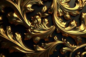 3D Render Intricate Baroque Unique Texture Background generative AI photo