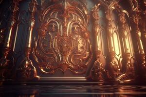 3D Render Intricate Baroque Unique Texture Background generative AI photo