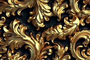 3D Render Intricate Baroque Unique Texture Background generative AI photo