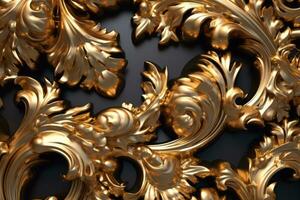 3D Render Intricate Baroque Unique Texture Background generative AI photo