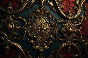 3D Render Intricate Baroque Unique Texture Background generative AI photo