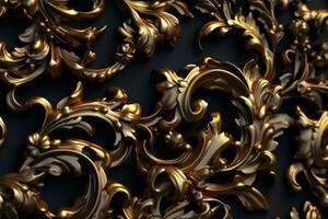 3D Render Intricate Baroque Unique Texture Background generative AI photo