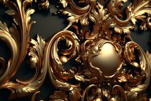 3D Render Intricate Baroque Unique Texture Background generative AI photo