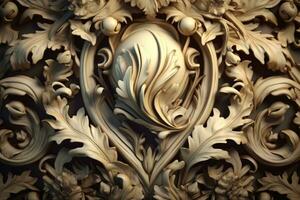 3D Render Intricate Baroque Unique Texture Background generative AI photo