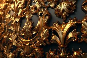 3D Render Intricate Baroque Unique Texture Background generative AI photo