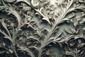 3D Render Intricate Baroque Unique Texture Background generative AI photo