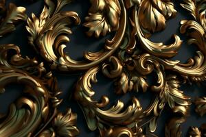 3D Render Intricate Baroque Unique Texture Background generative AI photo