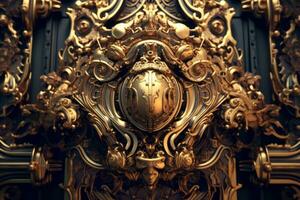 3D Render Intricate Baroque Unique Texture Background generative AI photo